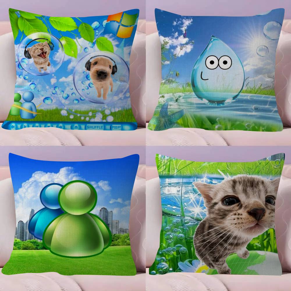 Home Art Textiles - Fodera per cuscino Frutiger Aero Art,