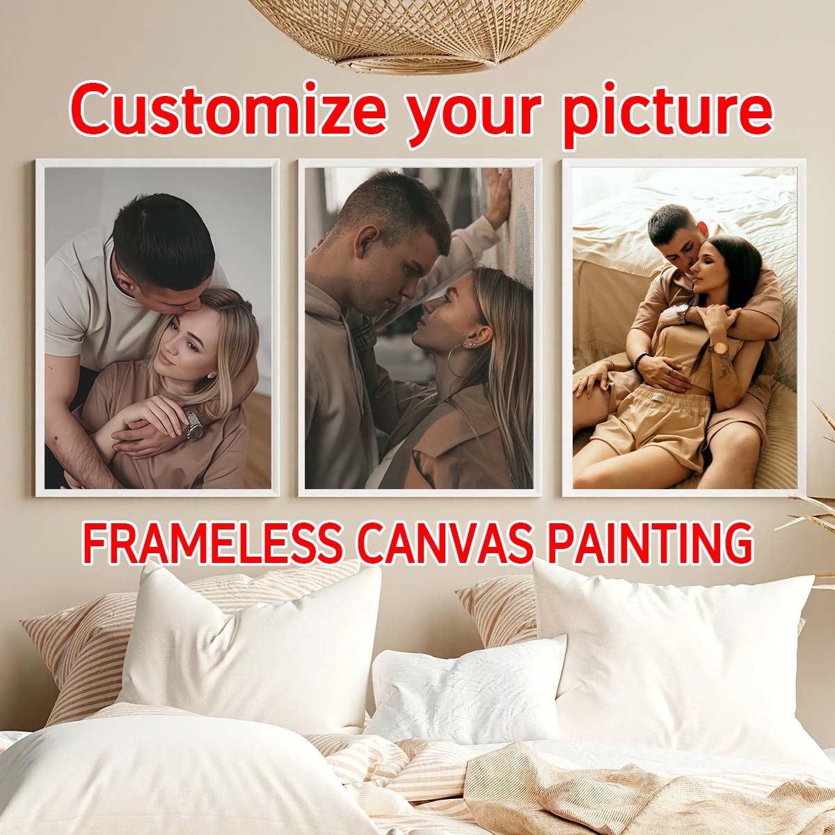 Home And Textiles - Triptico - Quadro in legno personalizzato