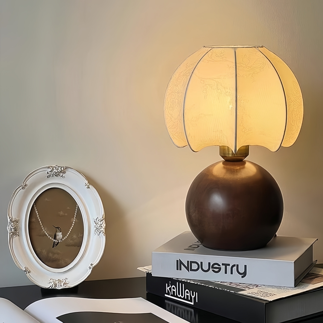 Home And Textiles - Lampada da tavolo floreale vintage, lampada