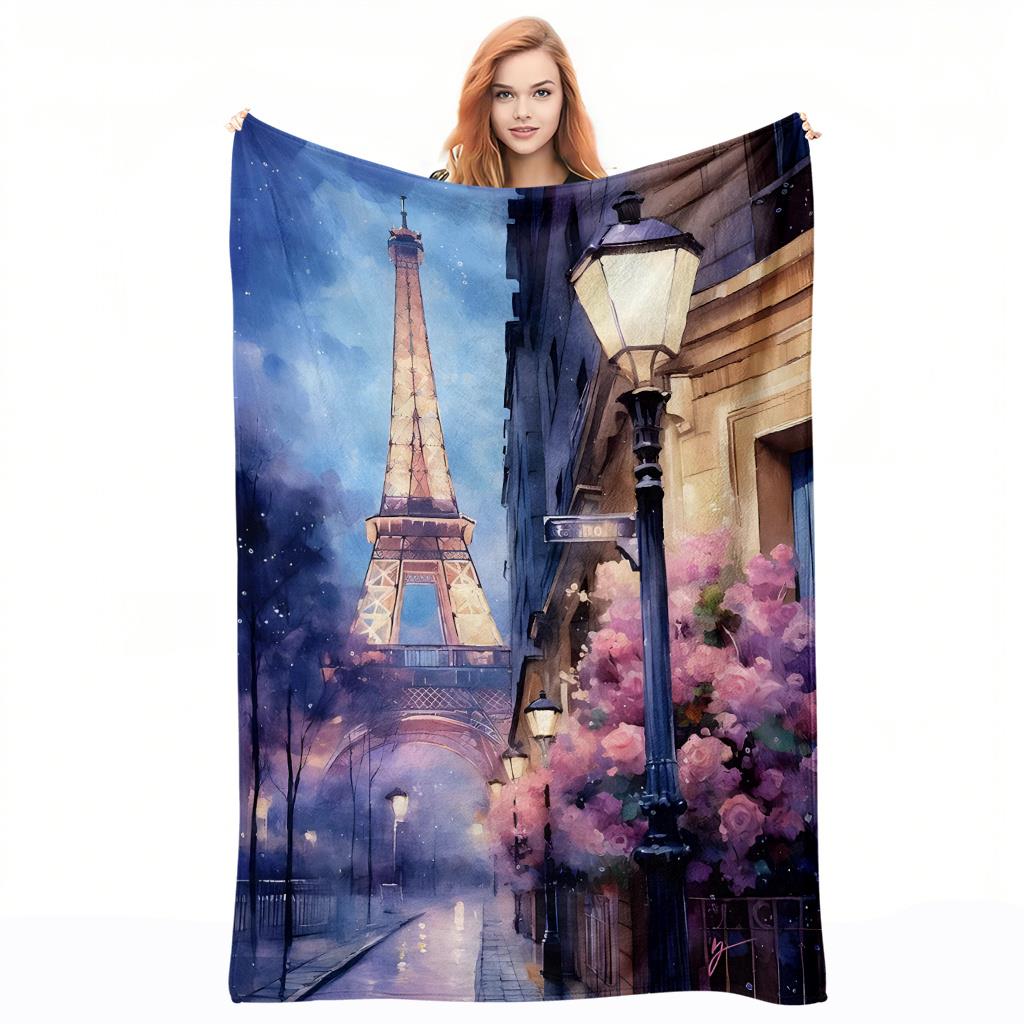 Home Textiles Paris - Coperta stampata in flanella con motivo