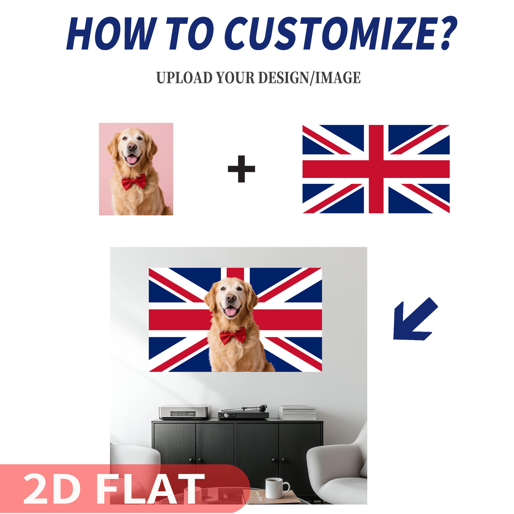 Home Textiles Uk - 1 pezzo 2D FLAT Personalizza la